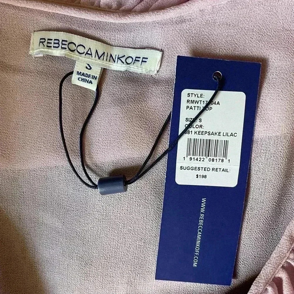 BNWT Rebecca Minkoff Lilac Patti Top sz S - Picture 3 of 4